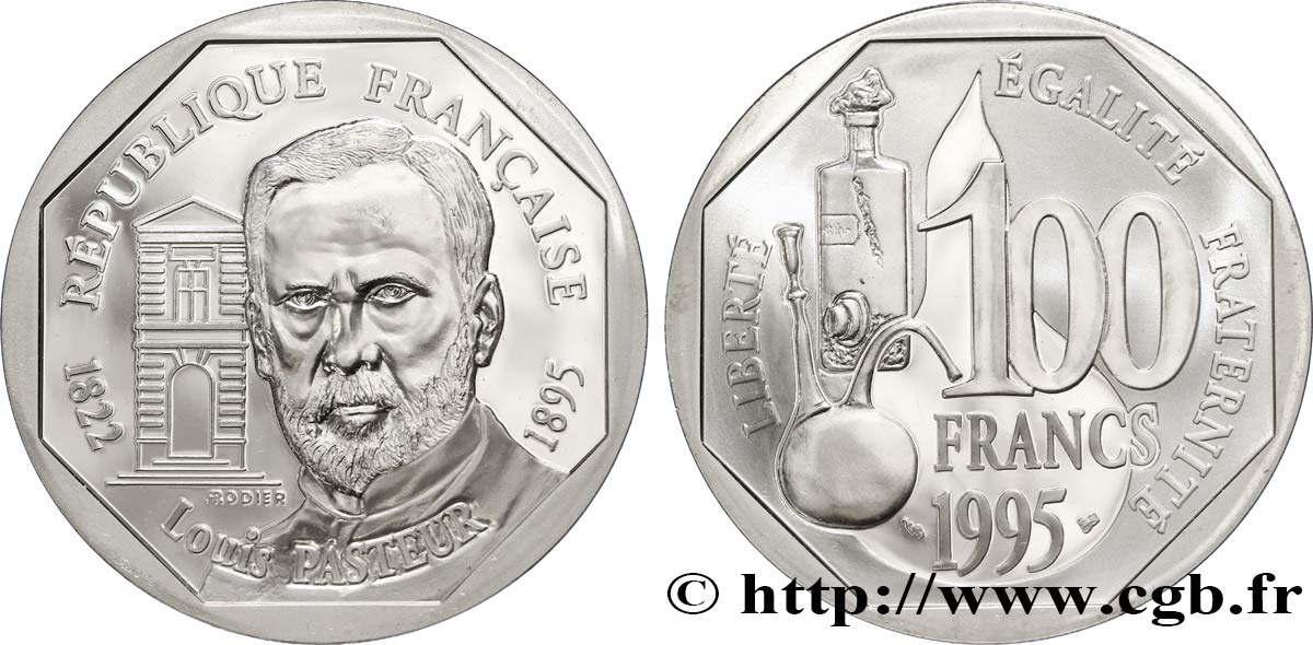 Belle Épreuve 100 francs - Louis Pasteur 1995 Paris F./ MS65 