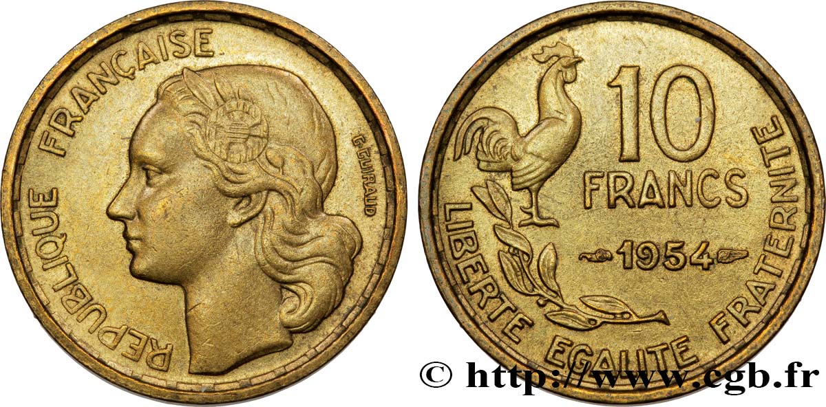 10 francs Guiraud 1954  F.363/10 SPL55 