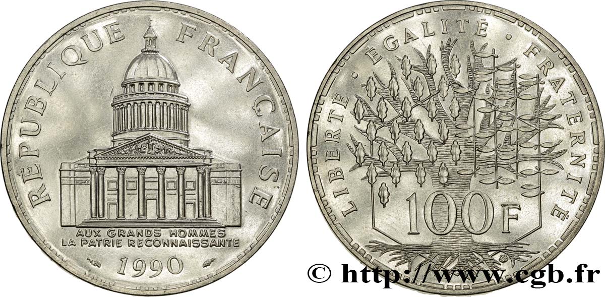100 francs Panthéon 1990  F.451/10 AU58 