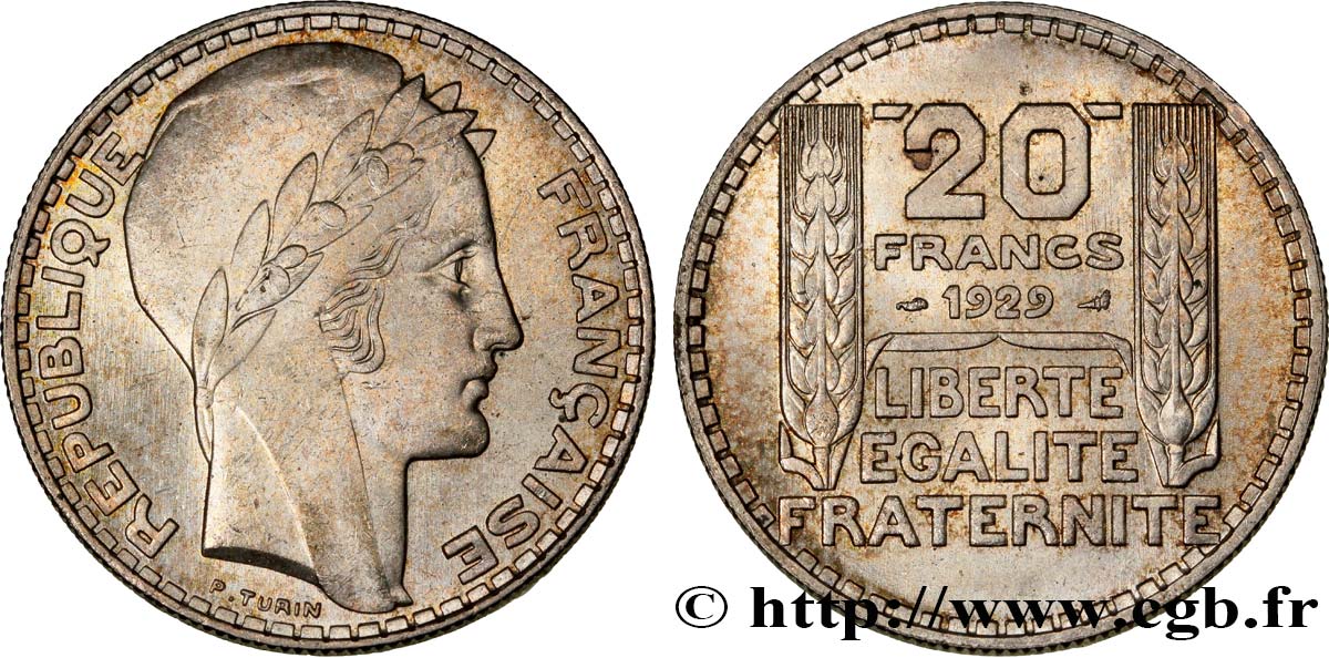 20 francs Turin 1929  F.400/2 SUP60 
