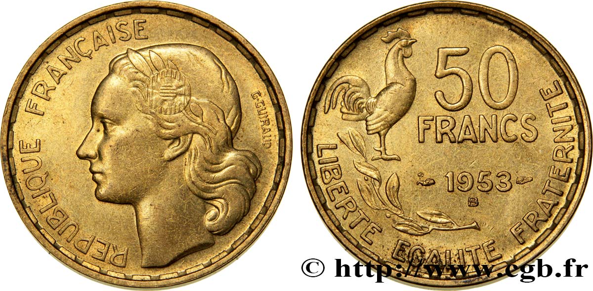 50 francs Guiraud 1953 Beaumont-Le-Roger F.425/11 MS60