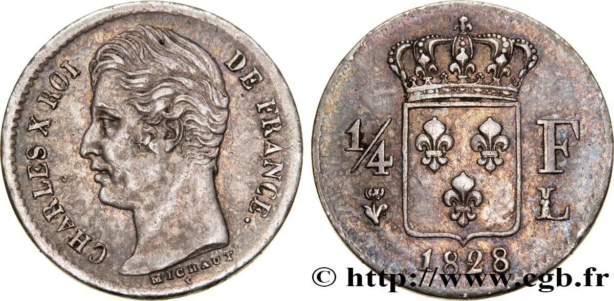 1/4 franc Charles X 1828 Bayonne F.164/24 BB48 