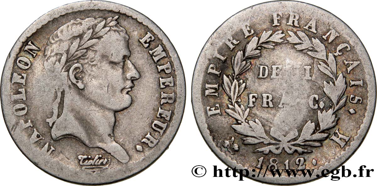Demi-franc Napoléon Ier tête laurée, Empire français 1812 Bordeaux F.178/40 F15 