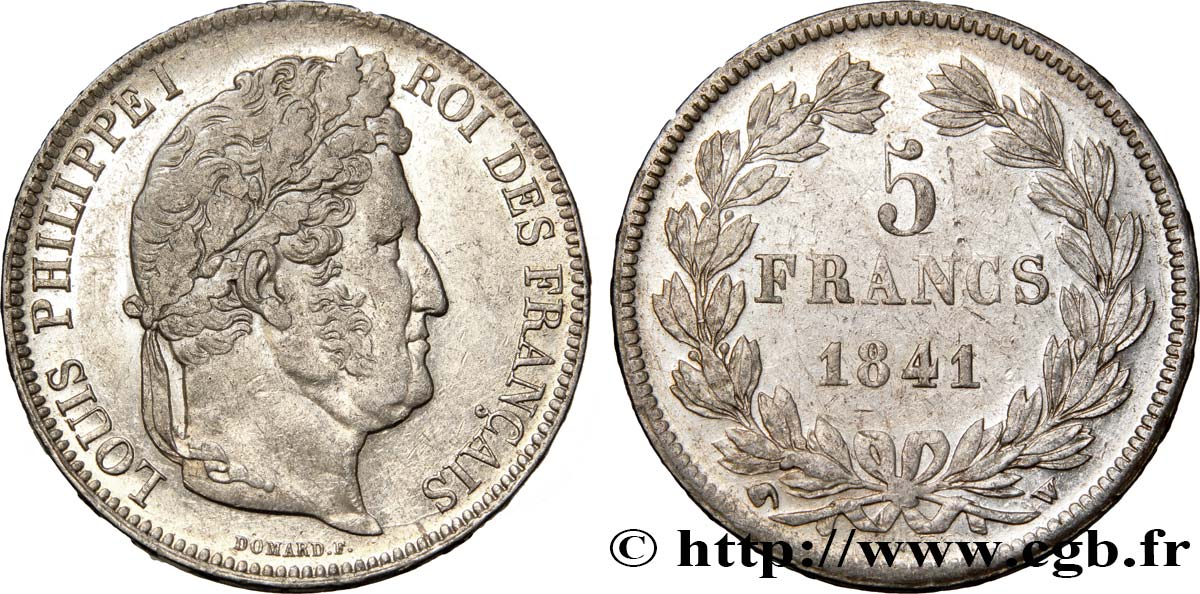 5 francs IIe type Domard 1841 Lille F.324/94 TTB48 