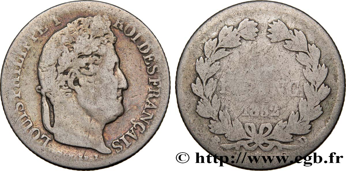 1/2 franc Louis-Philippe 1832 Lyon F.182/18 G6 