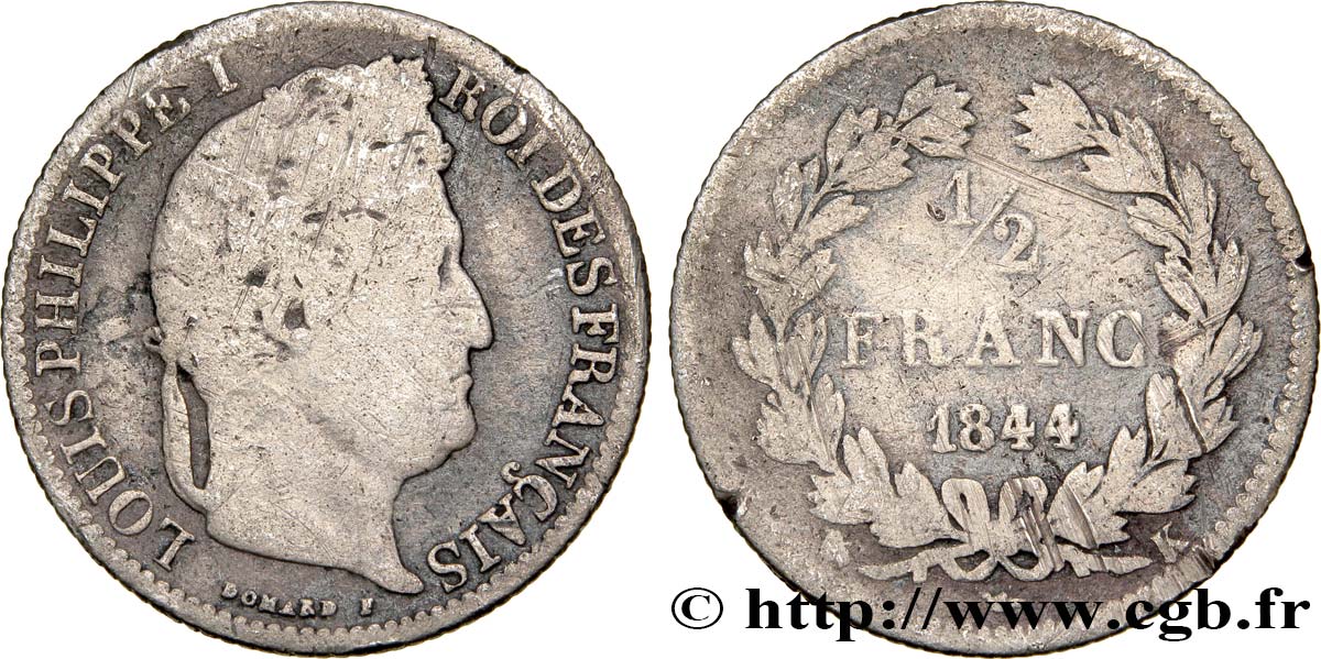 1/2 franc Louis-Philippe 1844 Bordeaux F.182/106 SGE10 