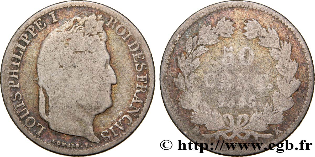 50 centimes Louis-Philippe 1845 Bordeaux F.183/5 VG10 