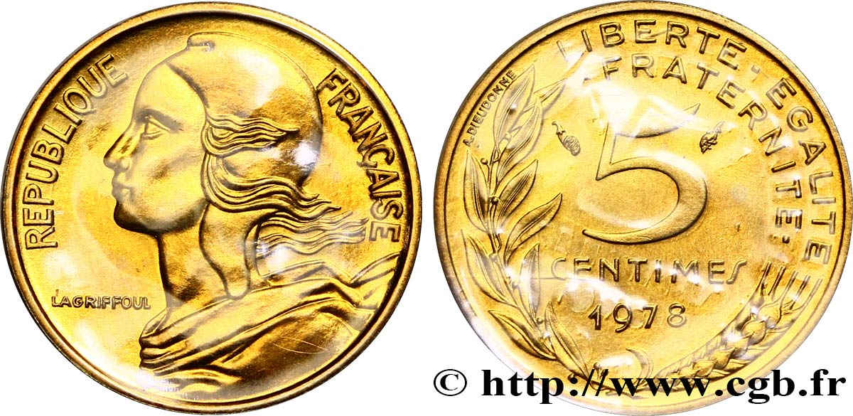 5 centimes Marianne 1978 Pessac F.125/14 MS68 