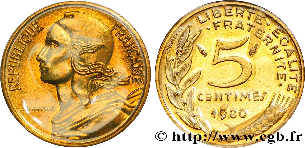 5 centimes Marianne 1980 Pessac F.125/16 FDC68