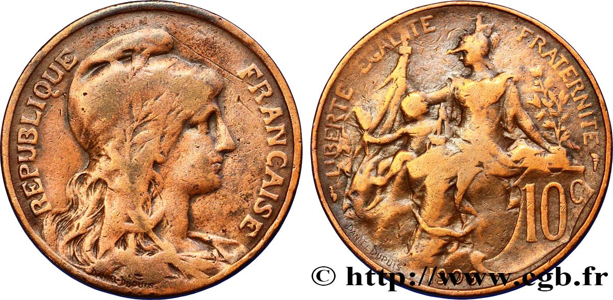 10 centimes Daniel-Dupuis 1906  F.136/15 VF35 