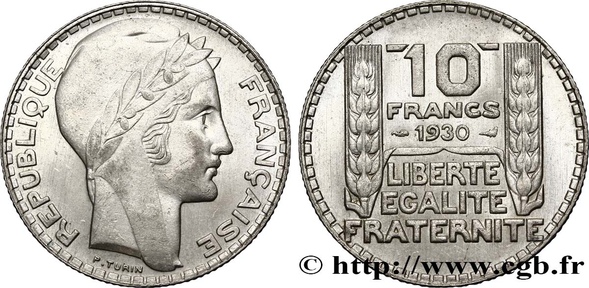10 francs Turin 1930  F.360/3 MS60 