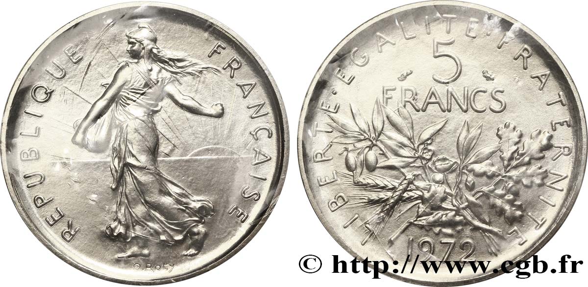 5 francs Semeuse, nickel 1972 Paris F.341/4 FDC68 