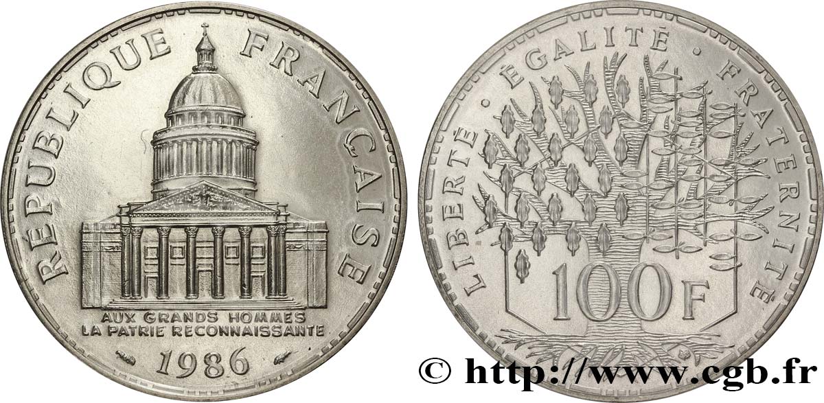 100 francs Panthéon 1986  F.451/6 MS70 