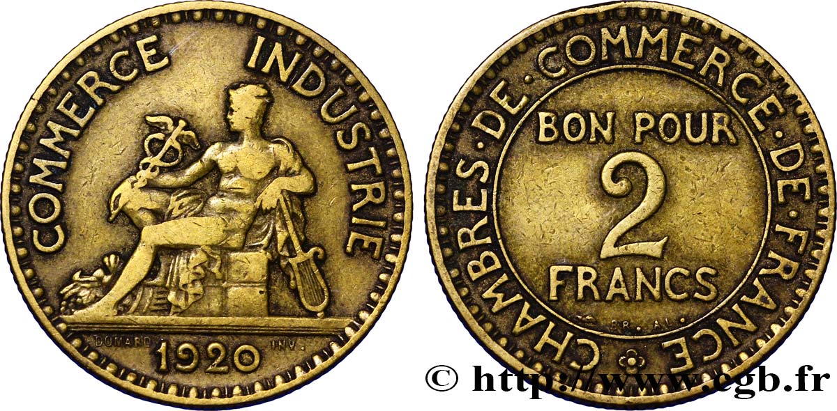 2 francs Chambres de Commerce 1920  F.267/2 XF45 