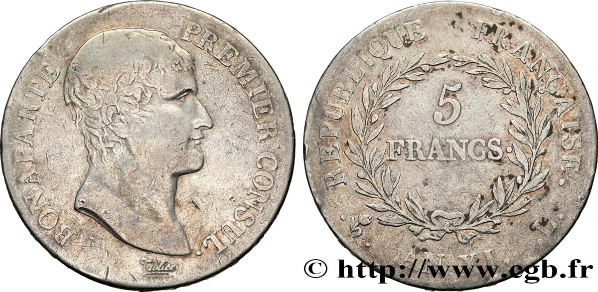 5 francs Bonaparte Premier Consul 1803 Bayonne F.301/5 VF25 