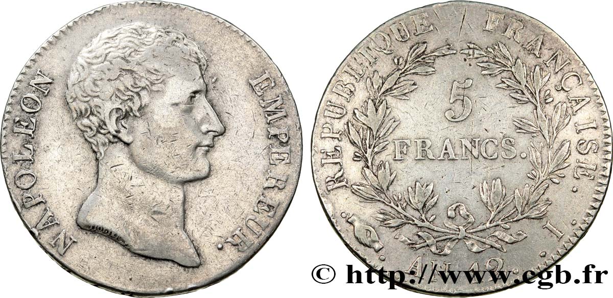 5 francs Napoléon Empereur, type intermédiaire 1804 Limoges F.302/5 SS40 