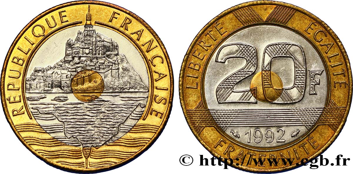 20 francs Mont Saint-Michel 1992 Pessac F.403/2 SUP60 