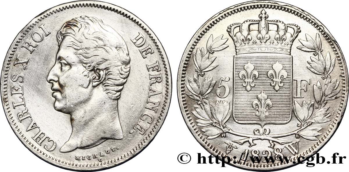 5 francs Charles X, 2e type 1828 Lille F.311/26 S 