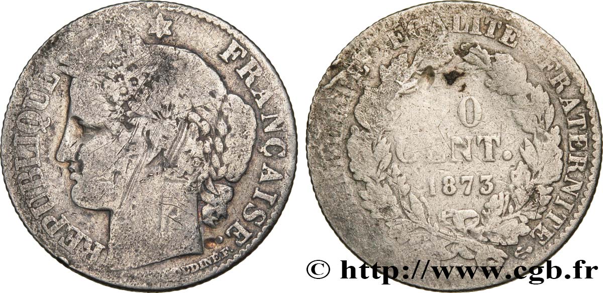 50 centimes Cérès, IIIe République 1873 Bordeaux F.189/6 B6 