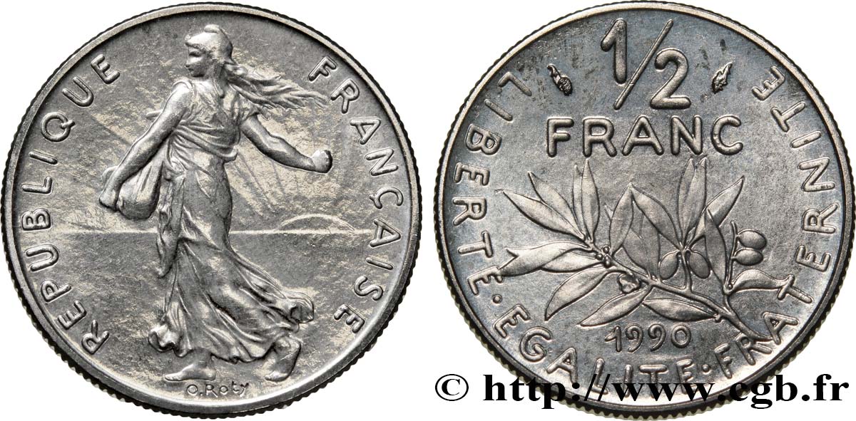 1/2 franc Semeuse 1990 Pessac F.198/29 SPL63 