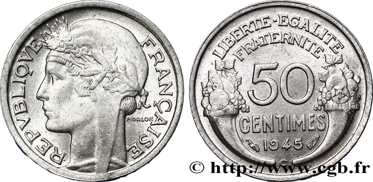 50 centimes Morlon, légère 1945 Castelsarrasin F.194/7 SPL60 