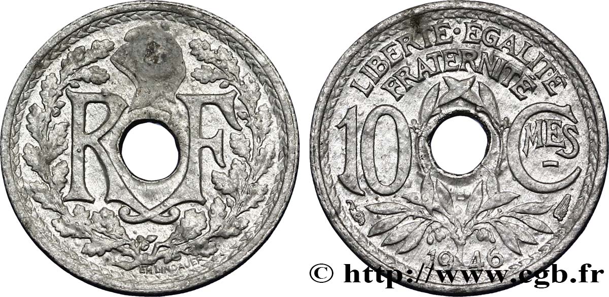 10 centimes Lindauer, petit module 1946 Beaumont-Le-Roger F.143/5 AU55 