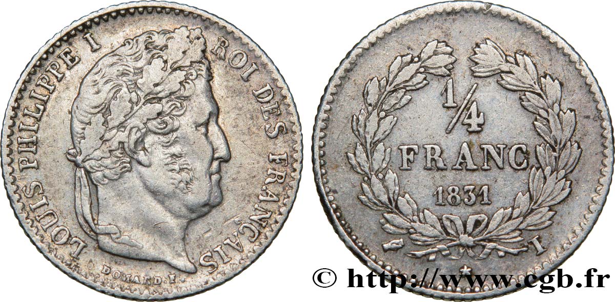1/4 franc Louis-Philippe 1831 Limoges F.166/6 SS48 