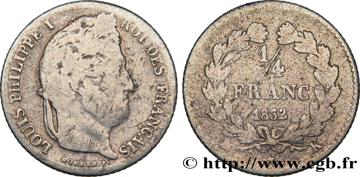 1/4 franc Louis-Philippe 1832 Bordeaux F.166/22 RC12 