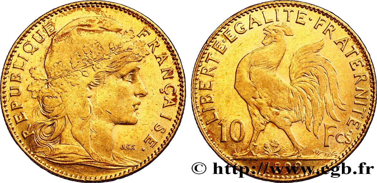 10 francs or Coq 1899 Paris F.509/1 TTB45 