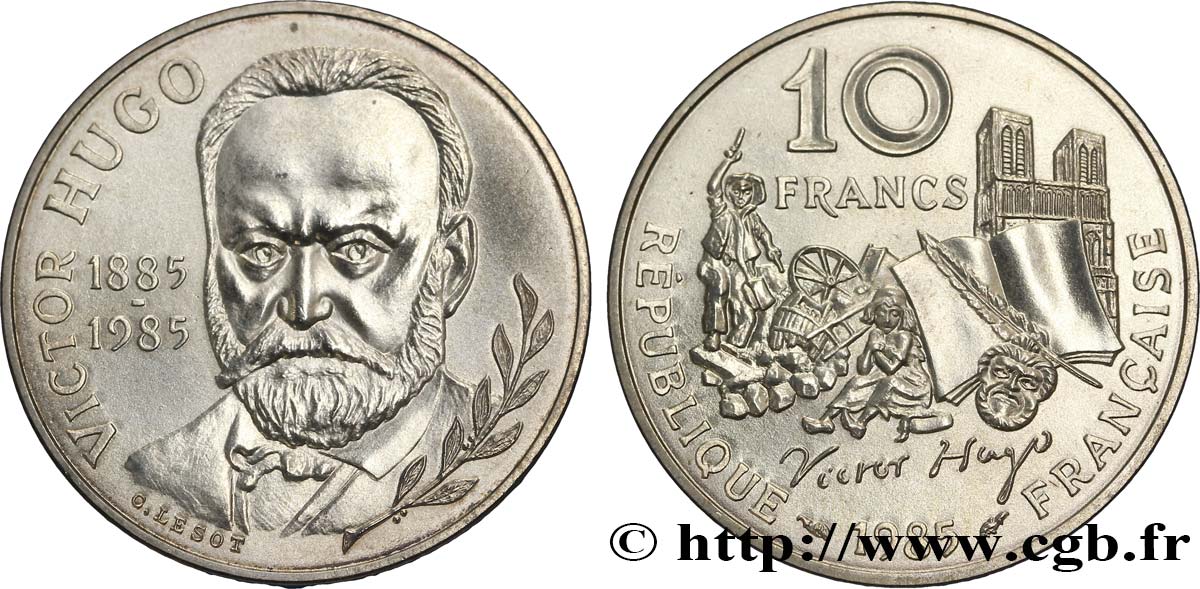 Brillant Universel 10 francs - Victor Hugo 1985 Paris F.1300 2 MS64 
