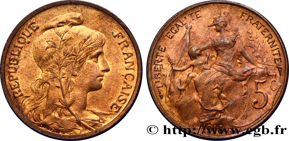 5 centimes Daniel-Dupuis 1913  F.119/25 VZ60 