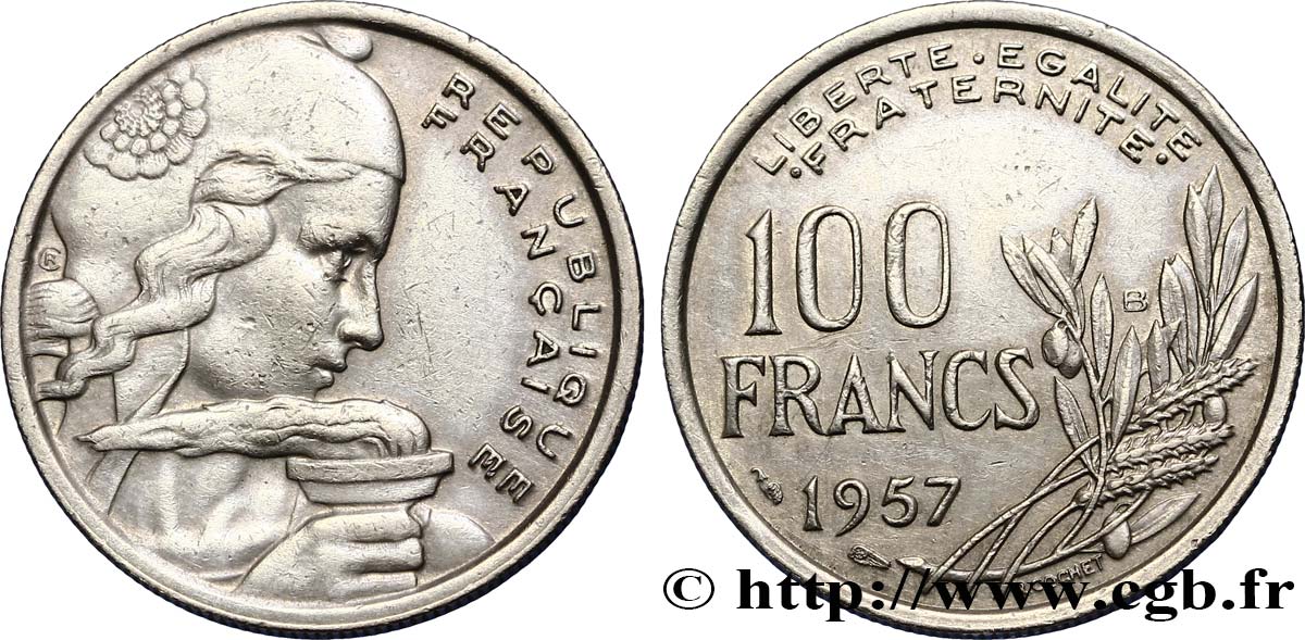 100 francs Cochet 1957 Beaumont-le-Roger F.450/11 MBC48 