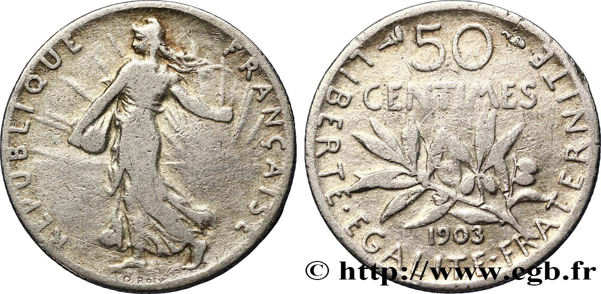 50 centimes Semeuse 1903 Paris F.190/10 BC15 