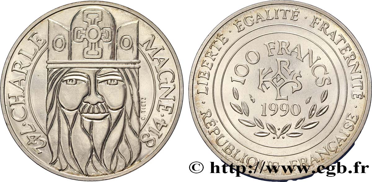 100 francs Charlemagne 1990  F.458/2 MS65 