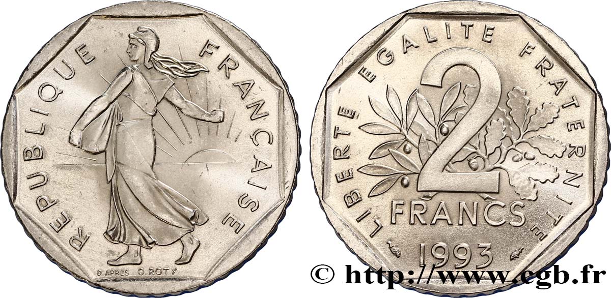 2 francs Semeuse, nickel 1993 Pessac F.272/19 SC63 