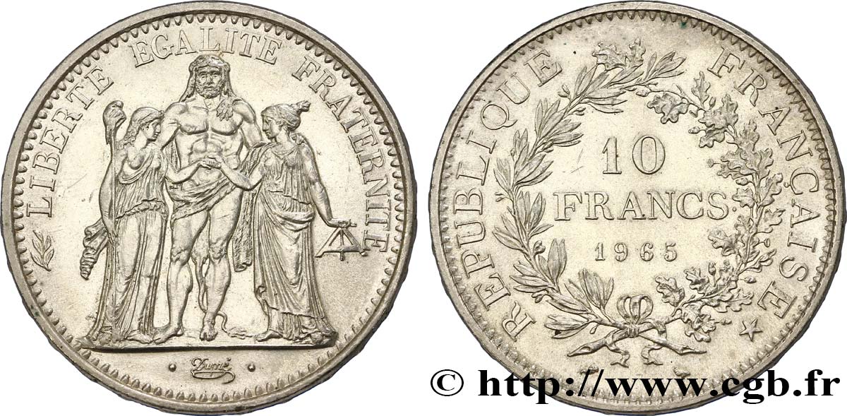 10 francs Hercule 1965  F.364/3 MS62 