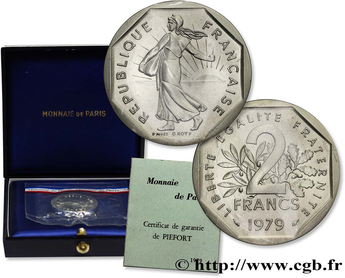 Piéfort argent de 2 francs Semeuse 1979 Pessac F.272/3P MS68 