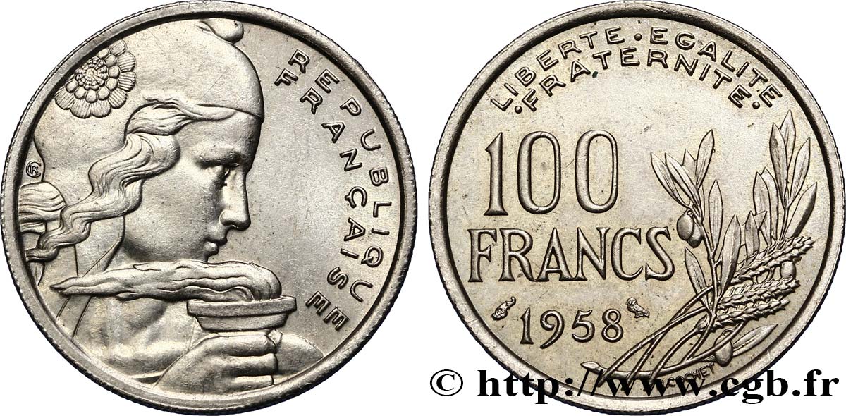 100 francs Cochet, chouette 1958  F.450/13 AU58 