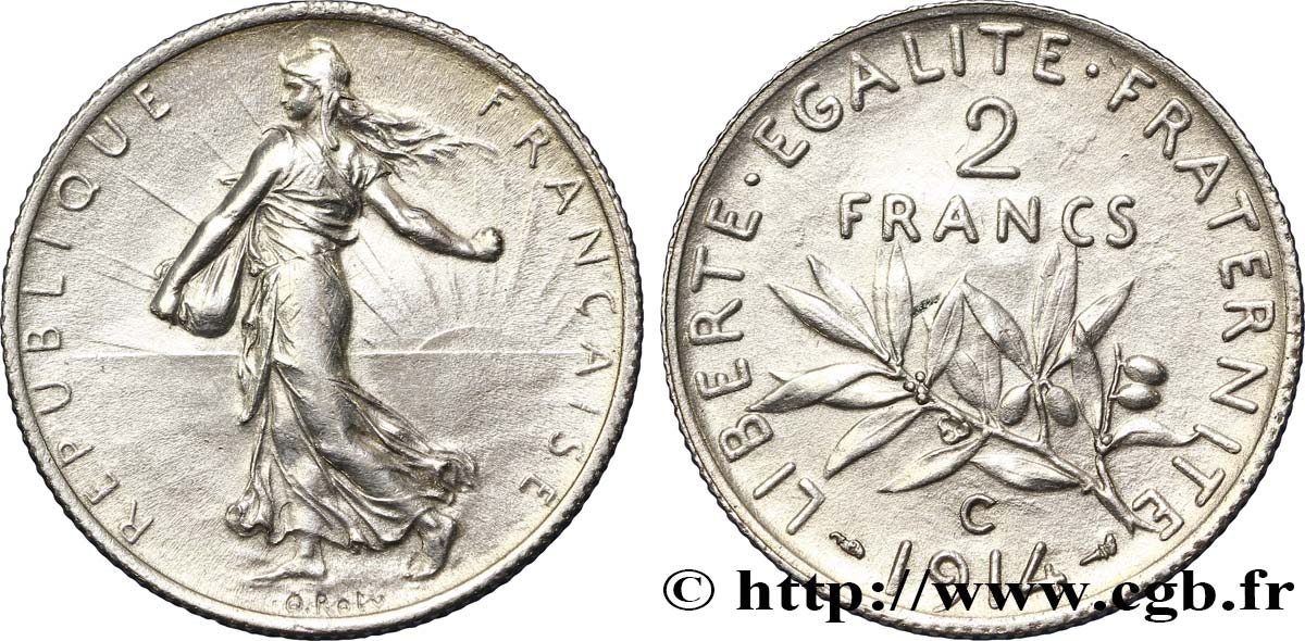 2 francs Semeuse 1914 Castelsarrasin F.266/16 MBC48 