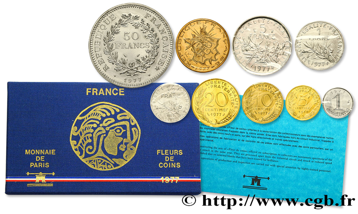 Boîte Fleur de Coins 1977 Paris F.5000/22 FDC 