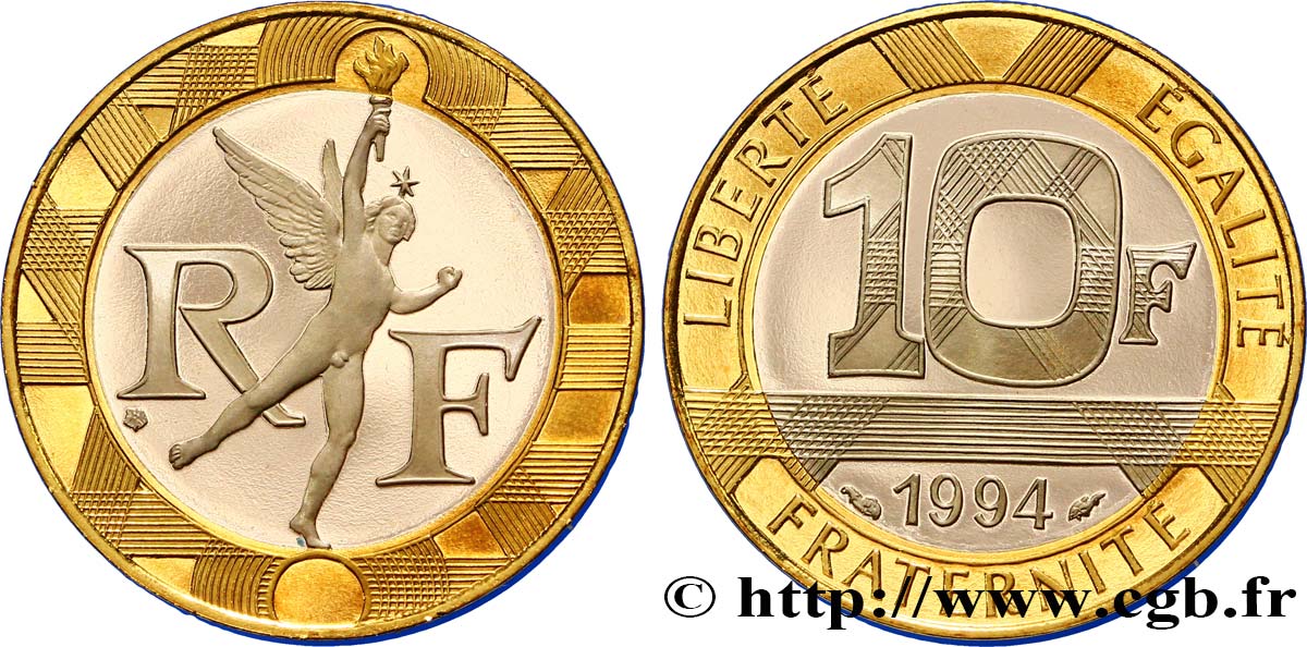 10 francs Génie de la Bastille, BE (Belle Épreuve) 1994 Pessac F.375/11 var. FDC68 