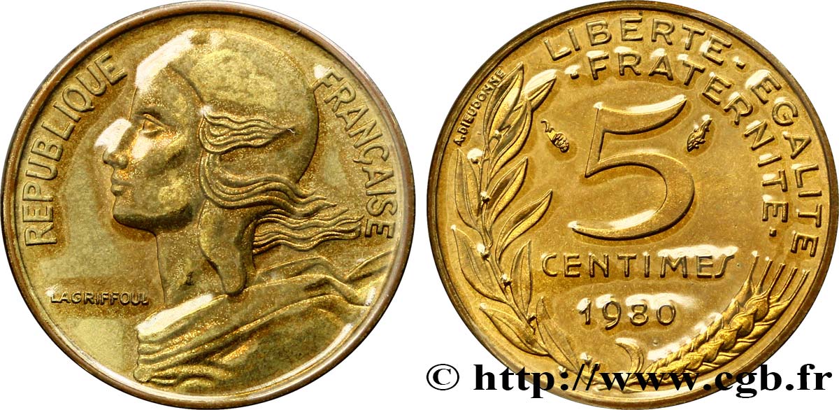 5 centimes Marianne 1980 Pessac F.125/16 MS68