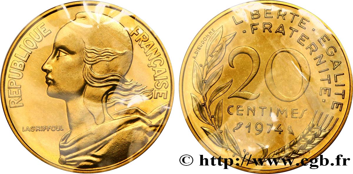 20 centimes Marianne 1974 Pessac F.156/14 MS65 