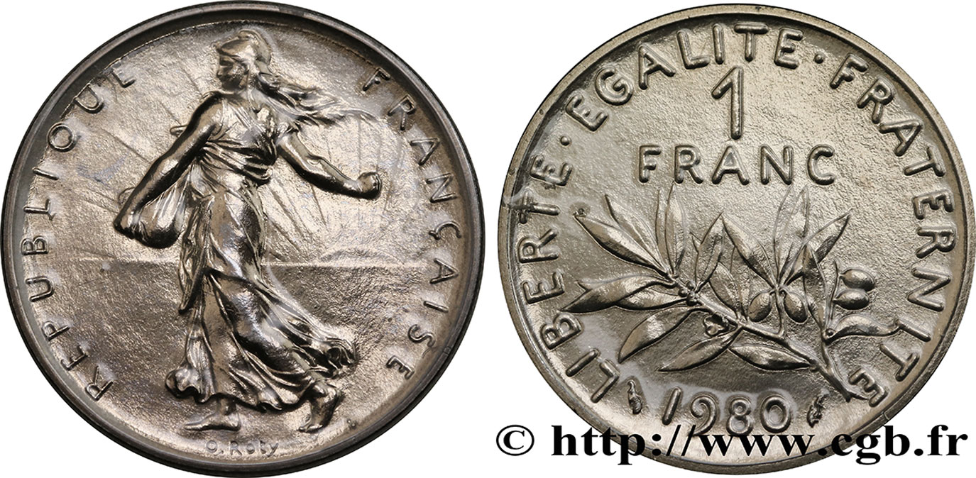 1 franc Semeuse, nickel 1980 Pessac F.226/25 MS68