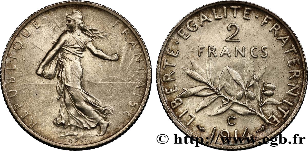 2 francs Semeuse 1914 Castelsarrasin F.266/16 SPL58 