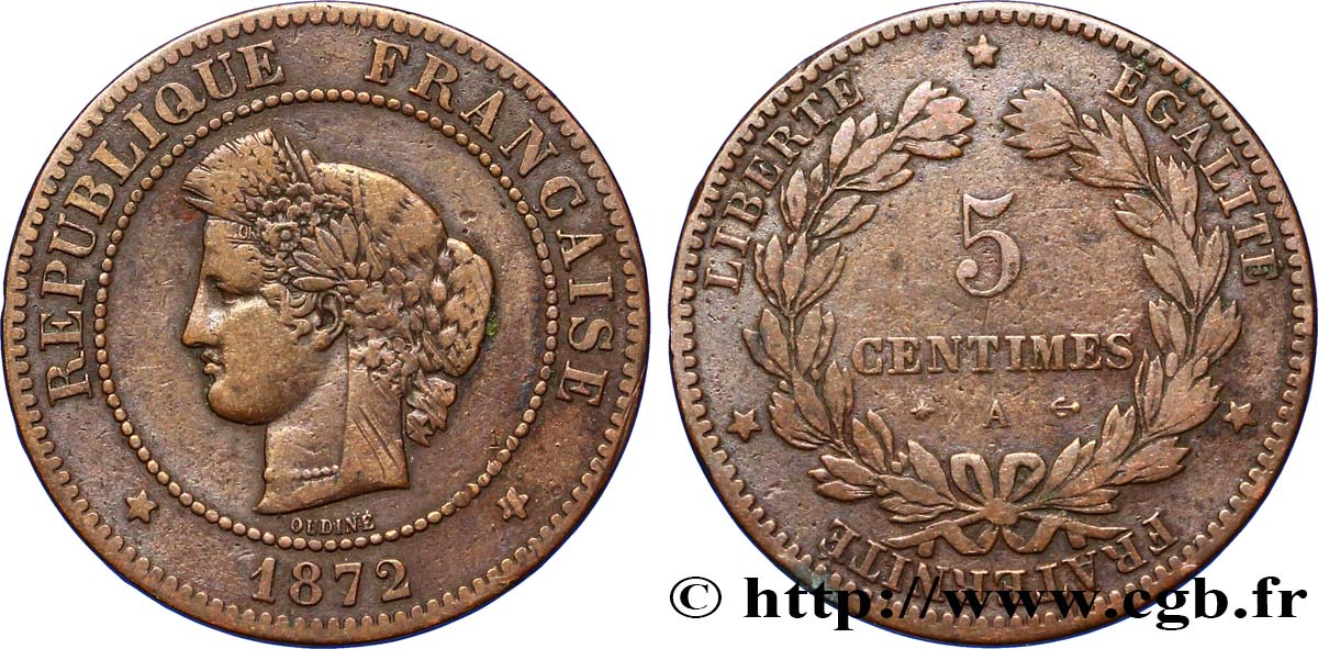 5 centimes Cérès 1872 Paris F.118/4 BC20 