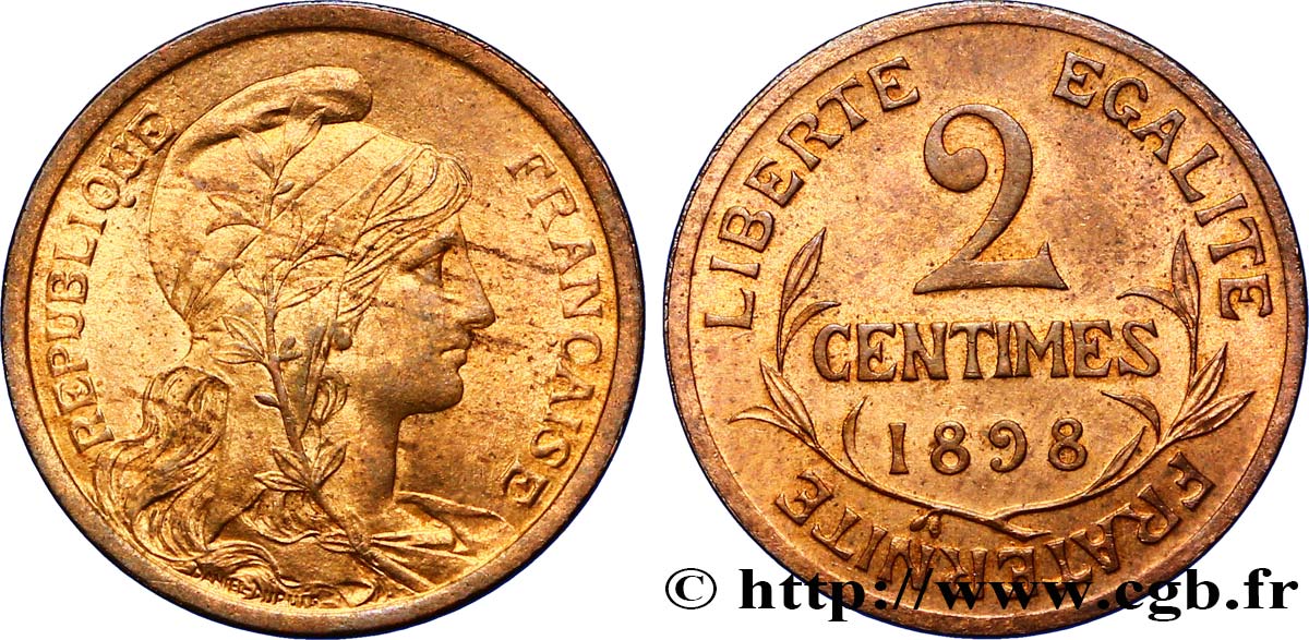 2 centimes Daniel-Dupuis 1898 Paris F.110/1 VZ58 