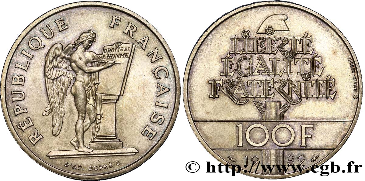 100 francs Droits de l’Homme 1989 F.457/2 AU58