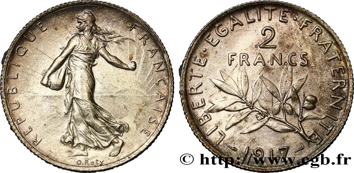 2 francs Semeuse 1917  F.266/19 MS60 