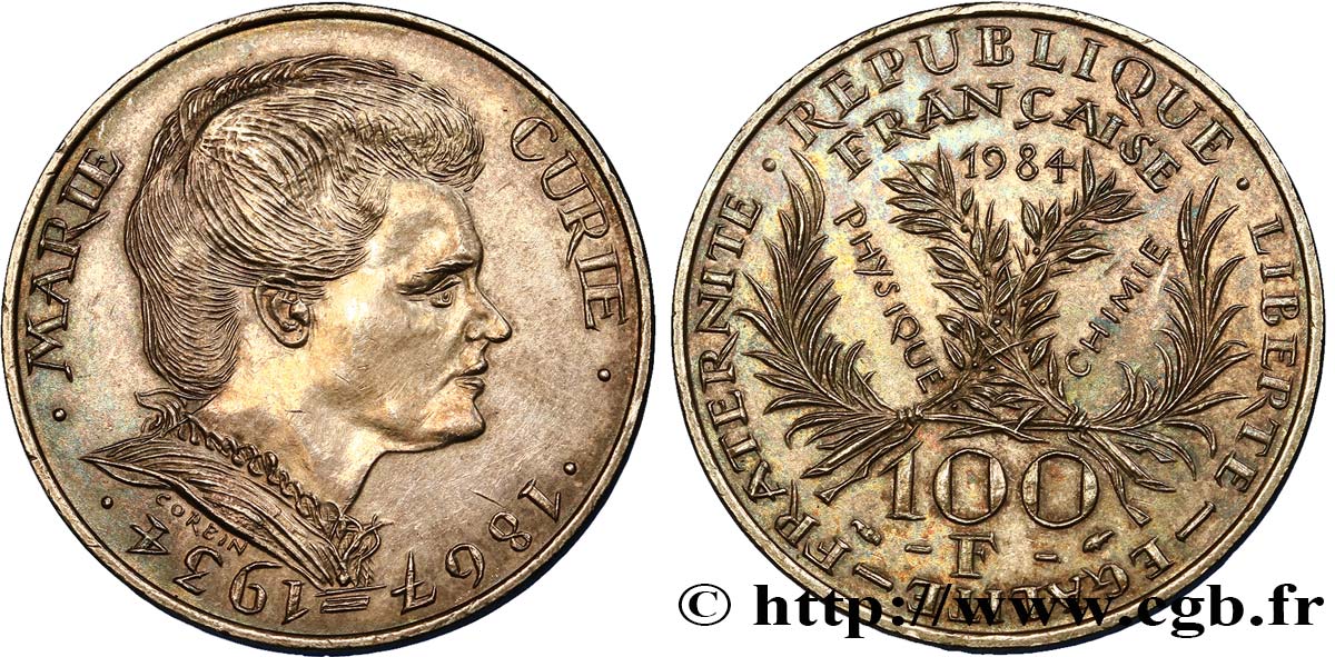 100 francs Marie Curie 1984 F.452/2 AU50